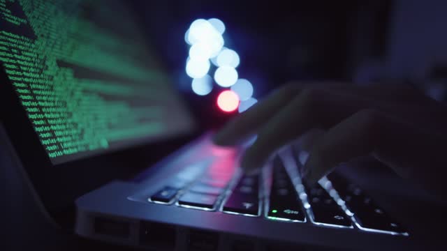 Computer hacker typing on keyboard, Working on Laptop, Typing on Keyboard, Modern Business