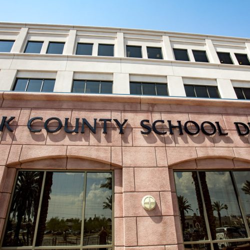 The Clark County School District Administrative Center is seen on Friday, July 27, 2018. (Jeff Scheid/The Nevada Independent)